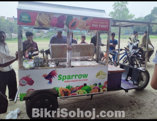 Roller coaster ice cream machine